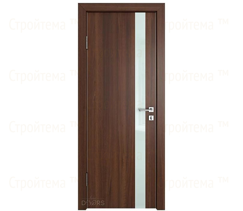 Дверь межкомнатная шумоизоляционная Линия дверей DO-607 (ДО-607) Орех тисненый/стекло Белое