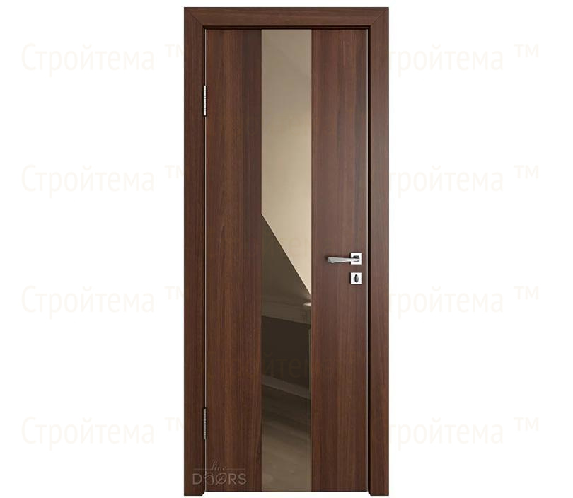 Дверь межкомнатная шумоизоляционная Линия дверей DO-610 (ДО-610) Орех тисненый/зеркало Бронза