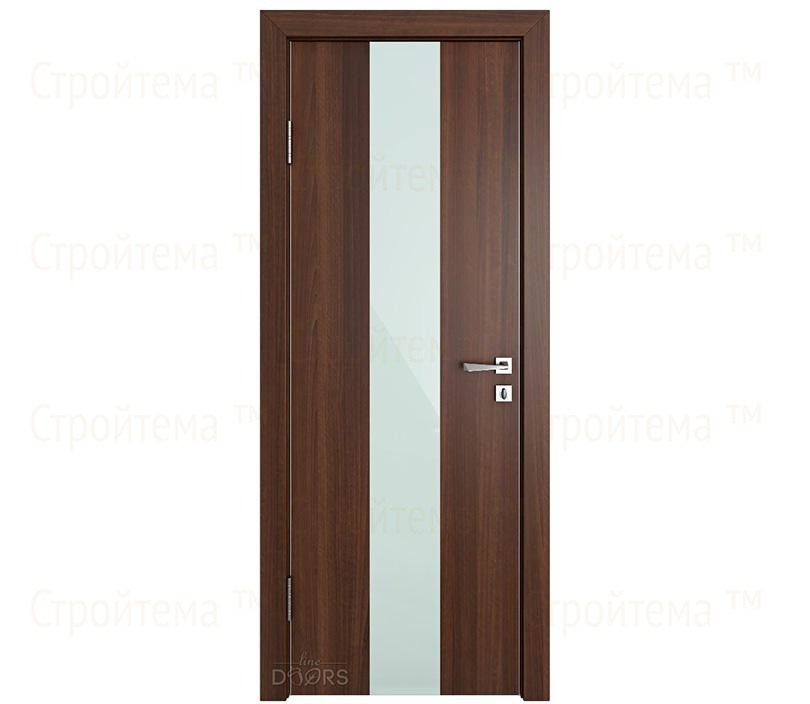 Дверь межкомнатная шумоизоляционная Линия дверей DO-610 (ДО-610) Орех тисненый/стекло Белое