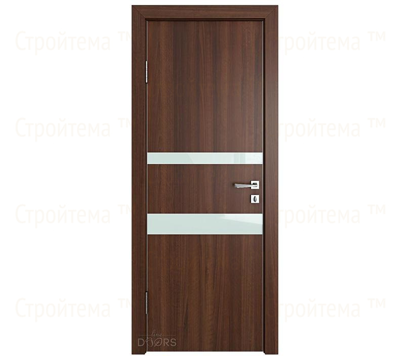 Дверь межкомнатная шумоизоляционная Линия дверей DO-612 (ДО-612) Орех тисненый/стекло Белое