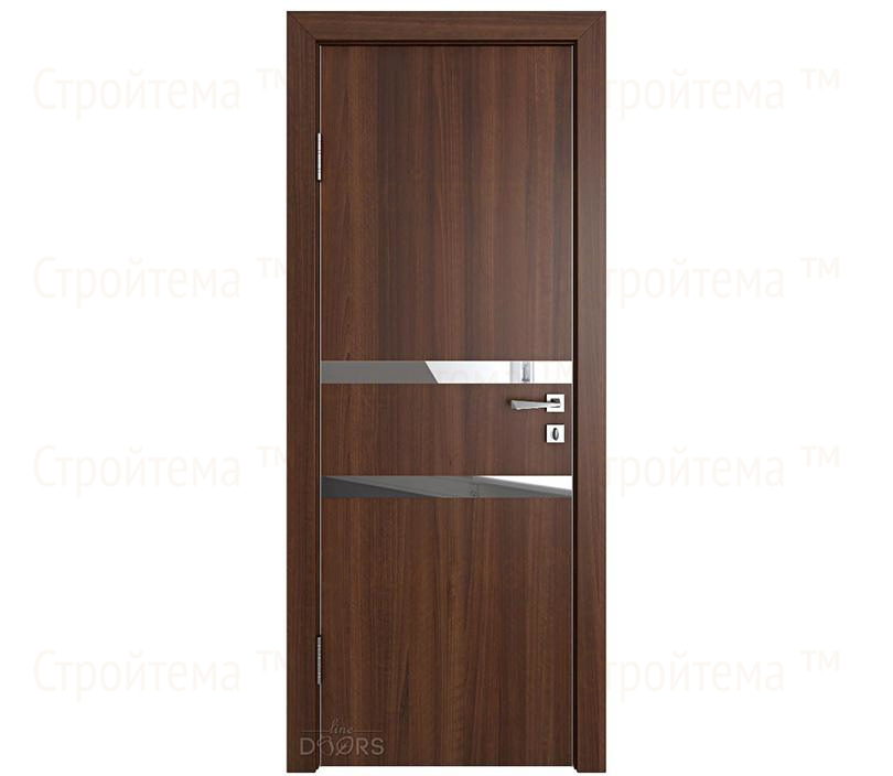 Дверь межкомнатная шумоизоляционная Линия дверей DO-613 (ДО-613) Орех тисненый/Зеркало