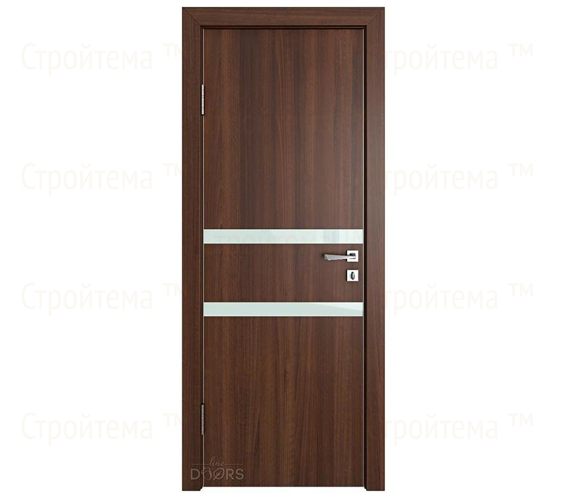 Дверь межкомнатная шумоизоляционная Линия дверей DO-613 (ДО-613) Орех тисненый/стекло Белое