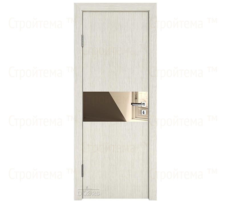 Дверь межкомнатная шумоизоляционная Линия дверей DO-601 (ДО-601) Белая лиственница/зеркало Бронза