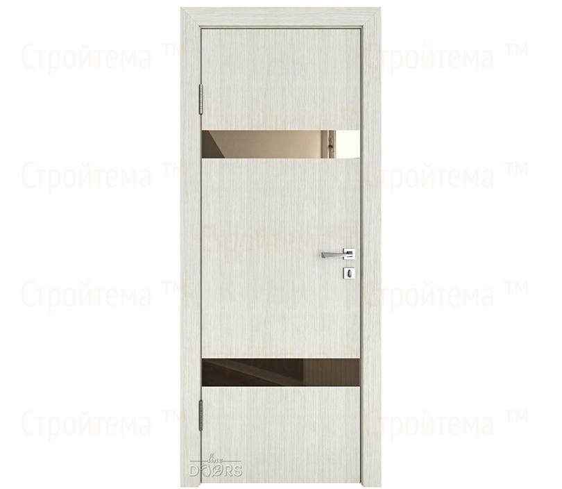 Дверь межкомнатная шумоизоляционная Линия дверей DO-602 (ДО-602) Белая лиственница/зеркало Бронза