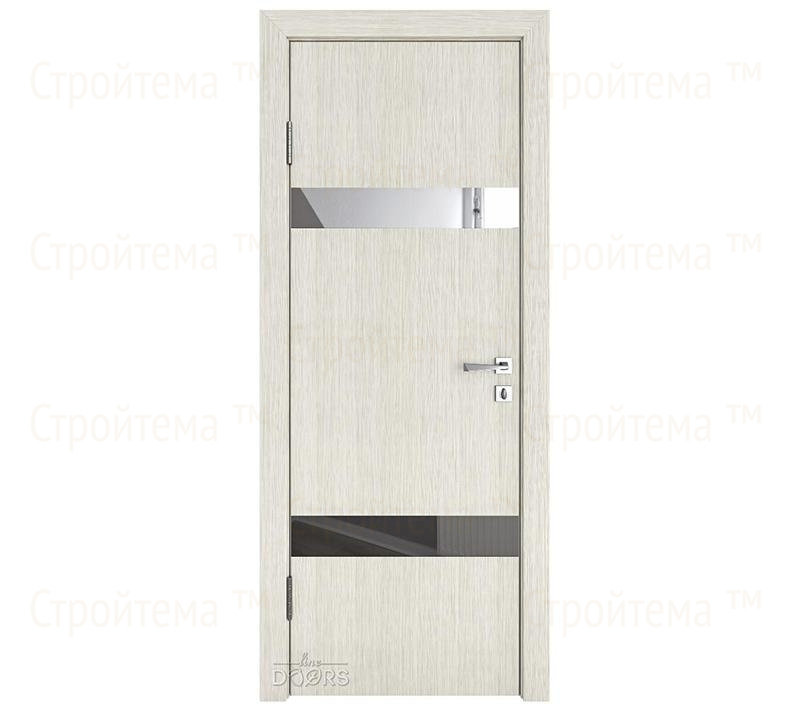 Дверь межкомнатная шумоизоляционная Линия дверей DO-602 (ДО-602) Белая лиственница/Зеркало