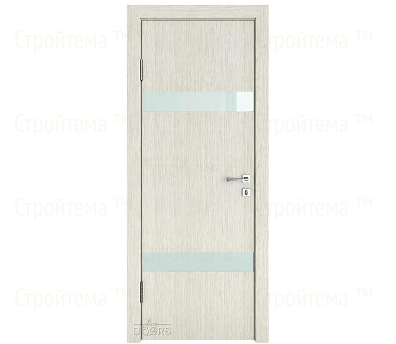 Дверь межкомнатная шумоизоляционная Линия дверей DO-602 (ДО-602) Белая лиственница/стекло Белое