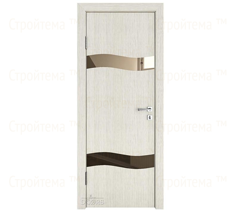 Дверь межкомнатная шумоизоляционная Линия дверей DO-603 (ДО-603) Белая лиственница/зеркало Бронза