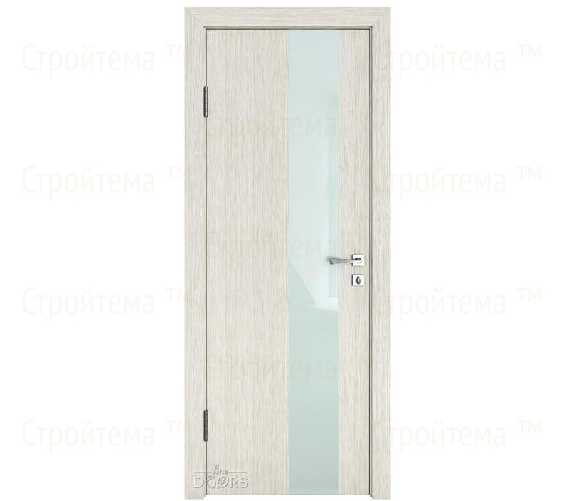 Дверь межкомнатная шумоизоляционная Линия дверей DO-604 (ДО-604) Белая лиственница/стекло Белое
