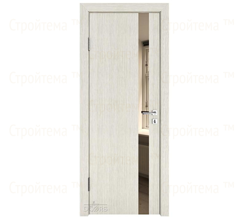 Дверь межкомнатная шумоизоляционная Линия дверей DO-607 (ДО-607) Белая лиственница/зеркало Бронза