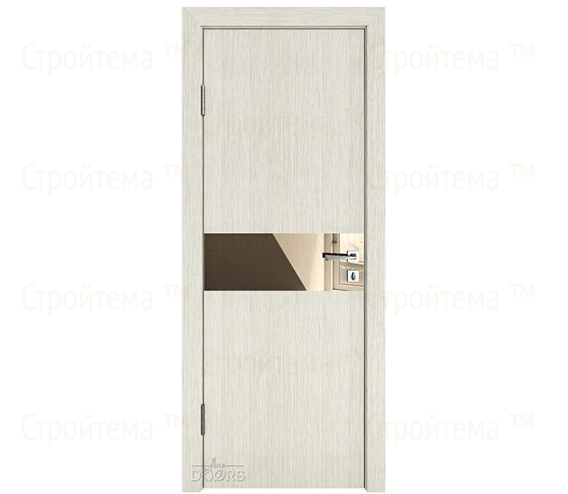 Дверь межкомнатная шумоизоляционная Линия дверей DO-609 (ДО-609) Белая лиственница/зеркало Бронза
