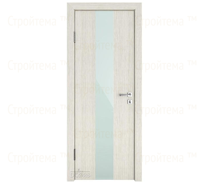 Дверь межкомнатная шумоизоляционная Линия дверей DO-610 (ДО-610) Белая лиственница/стекло Белое