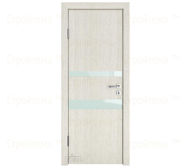 Дверь межкомнатная шумоизоляционная Линия дверей DO-612 (ДО-612) Белая лиственница/стекло Белое