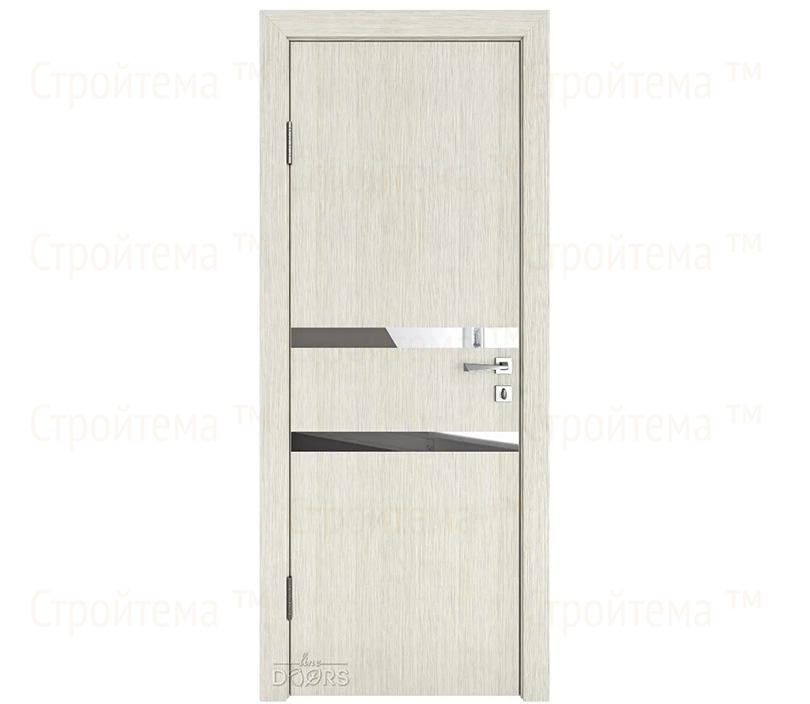 Дверь межкомнатная шумоизоляционная Линия дверей DO-613 (ДО-613) Белая лиственница/Зеркало