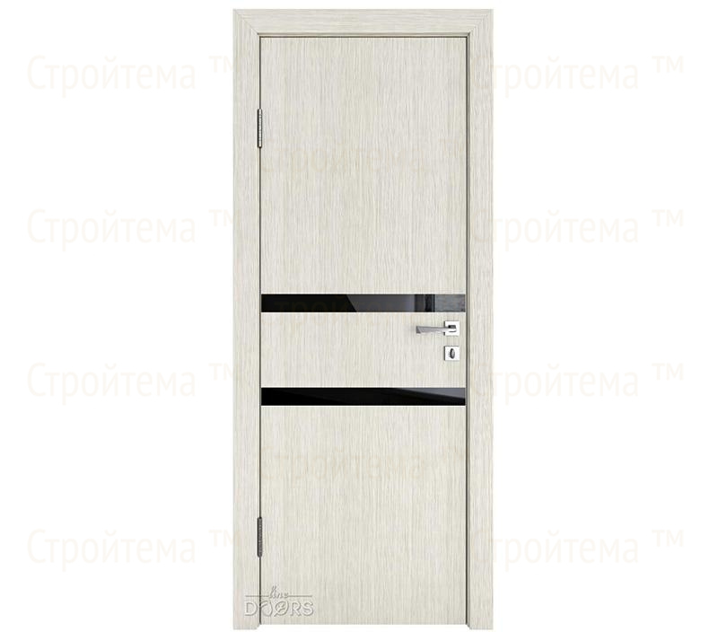 Дверь межкомнатная шумоизоляционная Линия дверей DO-613 (ДО-613) Белая лиственница/стекло Черное