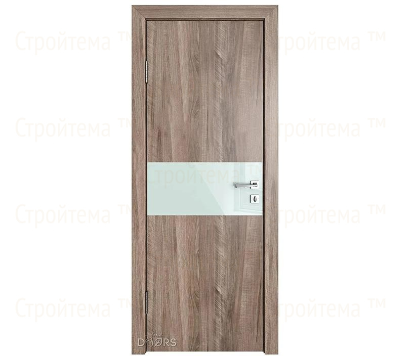 Дверь межкомнатная шумоизоляционная Линия дверей DO-601 (ДО-601) Орех седой светлый/стекло Белое
