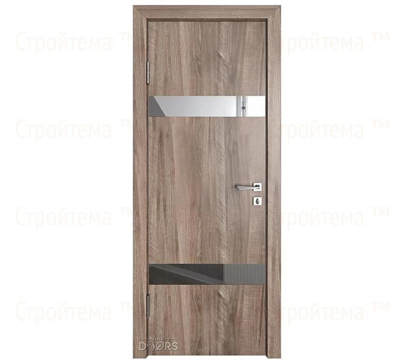 Дверь межкомнатная шумоизоляционная Линия дверей DO-602 (ДО-602) Орех седой светлый/Зеркало