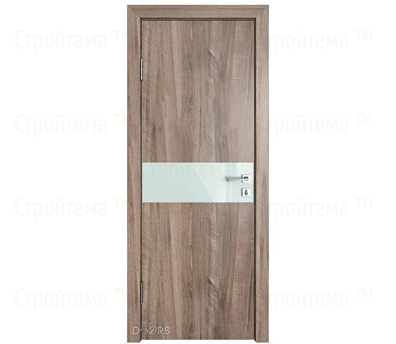 Дверь межкомнатная шумоизоляционная Линия дверей DO-609 (ДО-609) Орех седой светлый/стекло Белое