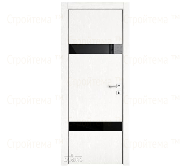 Дверь межкомнатная шумоизоляционная Линия дверей DO-602 (ДО-602) Жемчуг/стекло Черное