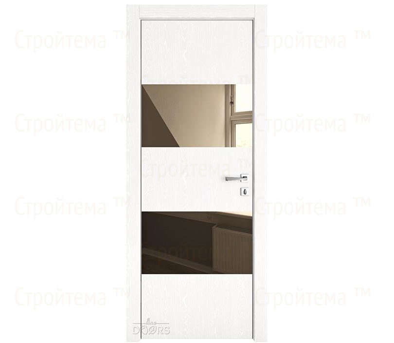 Дверь межкомнатная шумоизоляционная Линия дверей DO-608 (ДО-608) Жемчуг/зеркало Бронза