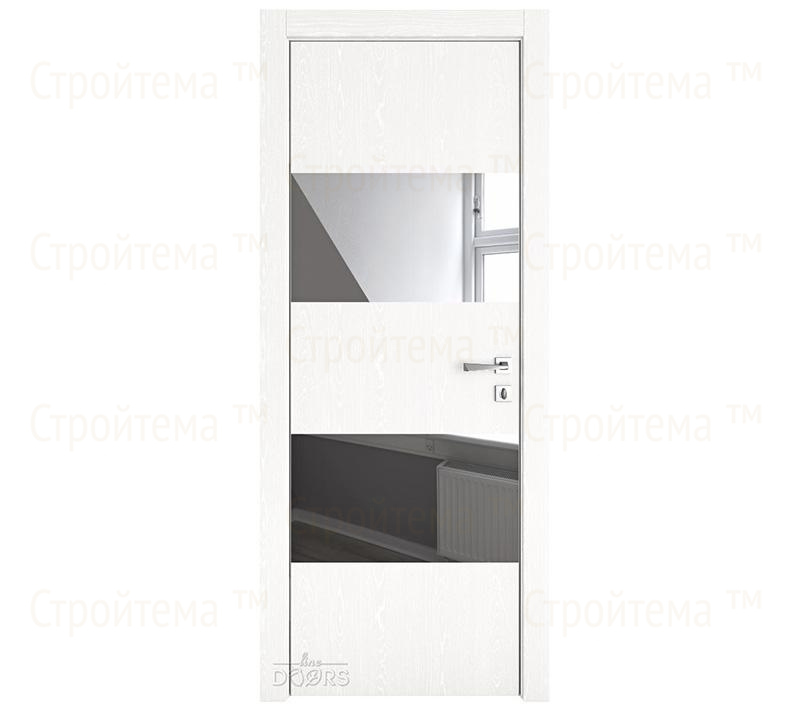 Дверь межкомнатная шумоизоляционная Линия дверей DO-608 (ДО-608) Жемчуг/Зеркало