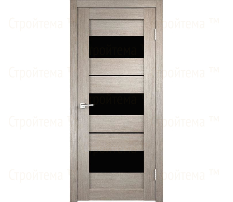 Дверь межкомнатная остекленная Velldoris Duplex 12 Капучино/Лакобель черное