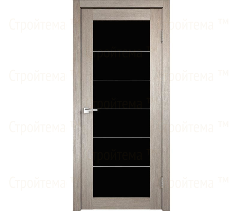 Дверь межкомнатная остекленная Velldoris INTERI 5/1 Капучино/Лакобель черное