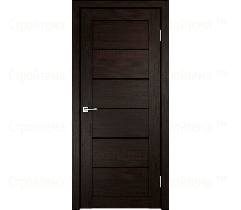 Дверь межкомнатная остекленная Velldoris LINEA 1 Венге/Лакобель черное