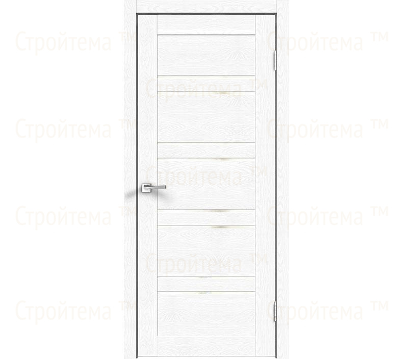 Дверь межкомнатная остекленная Velldoris LINEA 8 Зеффиро эмалит текстурный/Зеркало двухстороннее 4мм