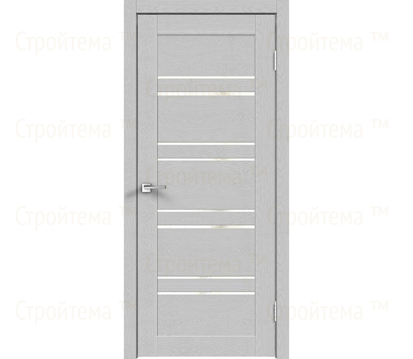 Дверь межкомнатная остекленная Velldoris LINEA 8 Грей эмалит текстурный/Зеркало двухстороннее 4мм