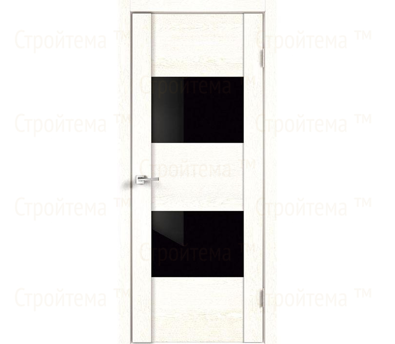 Дверь межкомнатная остекленная Velldoris MODERN 2 Белый ясень/Чёрное