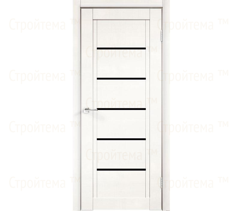 Дверь межкомнатная остекленная Velldoris NEXT 1 Белый эмалит/Лакобель черное