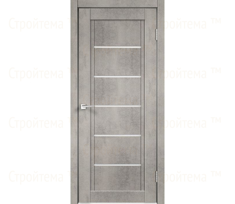 Дверь межкомнатная остекленная Velldoris NEXT 1 Муар светло-серый/Лакобель белое