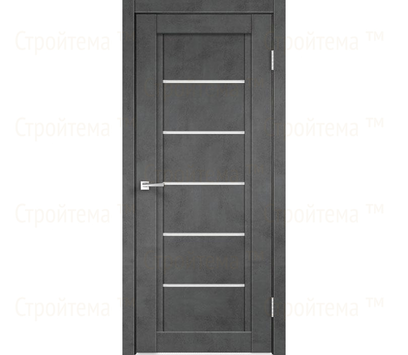 Дверь межкомнатная остекленная Velldoris NEXT 1 Муар темно-серый/Лакобель белое