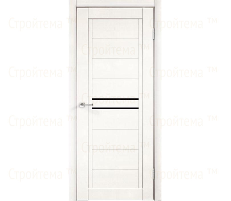Дверь межкомнатная остекленная Velldoris NEXT 2 Белый эмалит/Лакобель черное