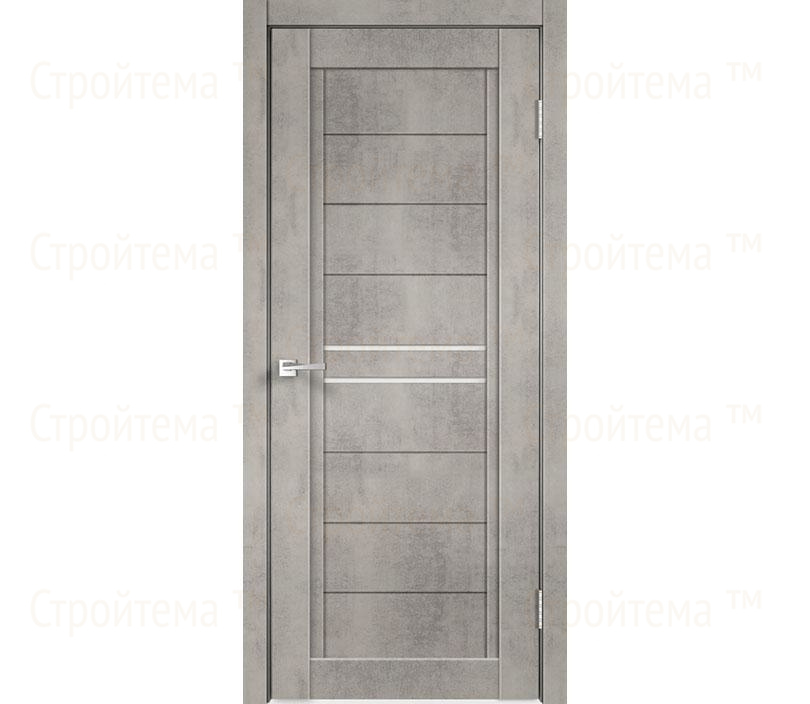 Дверь межкомнатная остекленная Velldoris NEXT 2 Муар светло-серый/Лакобель белое
