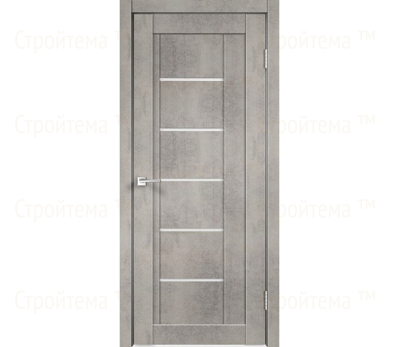 Дверь межкомнатная остекленная Velldoris NEXT 3 Муар светло-серый/Лакобель белое