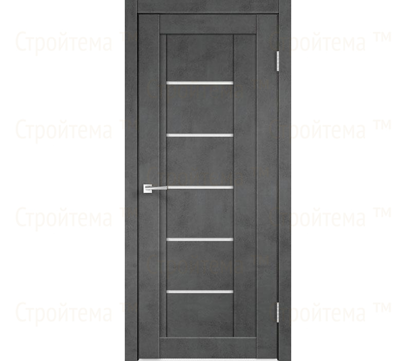 Дверь межкомнатная остекленная Velldoris NEXT 3 Муар темно-серый/Лакобель белое