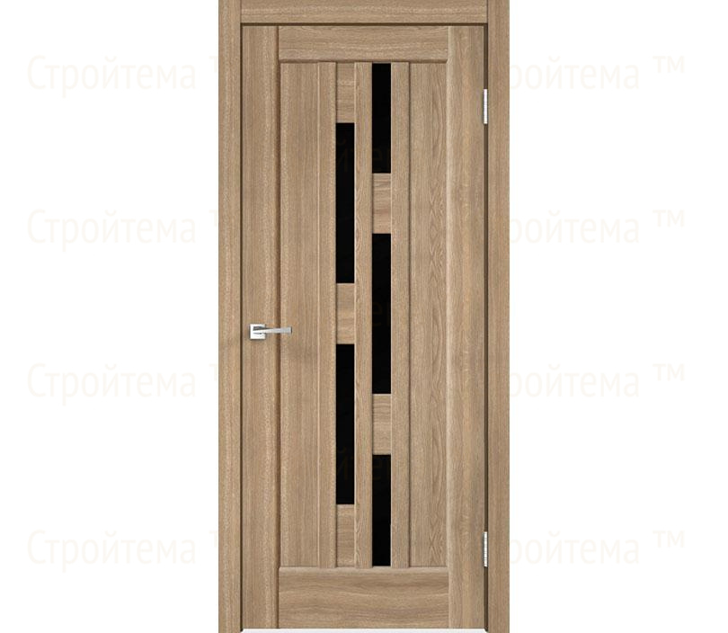 Дверь межкомнатная остекленная Velldoris PREMIER 8 Дуб европейский/Лакобель черное