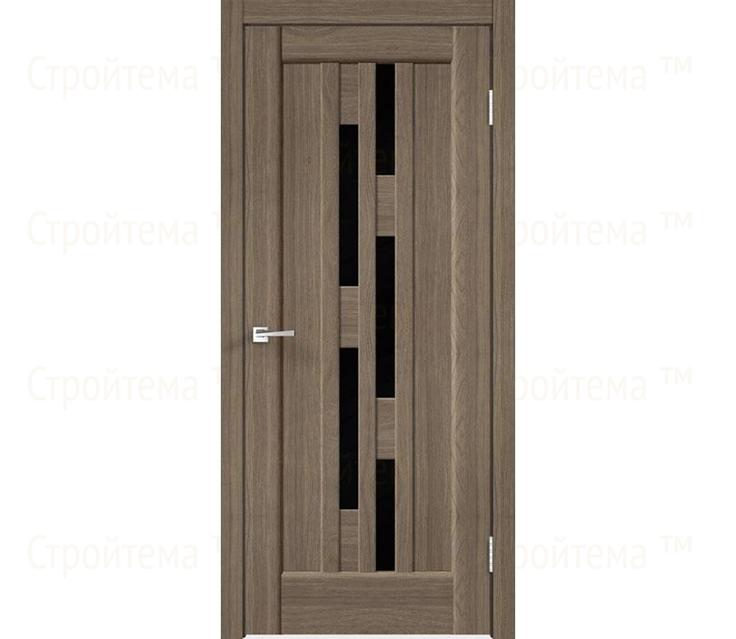Дверь межкомнатная остекленная Velldoris PREMIER 8 Ильм европейский/Лакобель черное