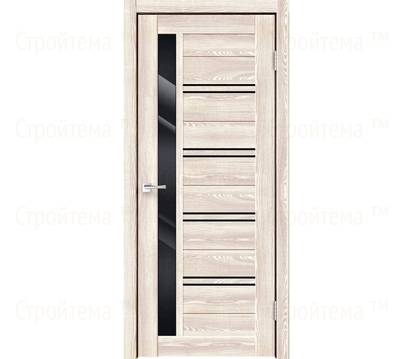 Дверь межкомнатная остекленная Velldoris Хline 1 Клён крем/Лакобель черное