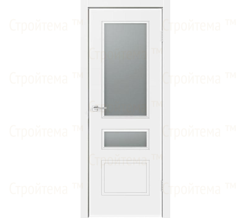 Дверь межкомнатная Dveriline ALASKA 3V в эмали Белая/Стекло мателюкс
