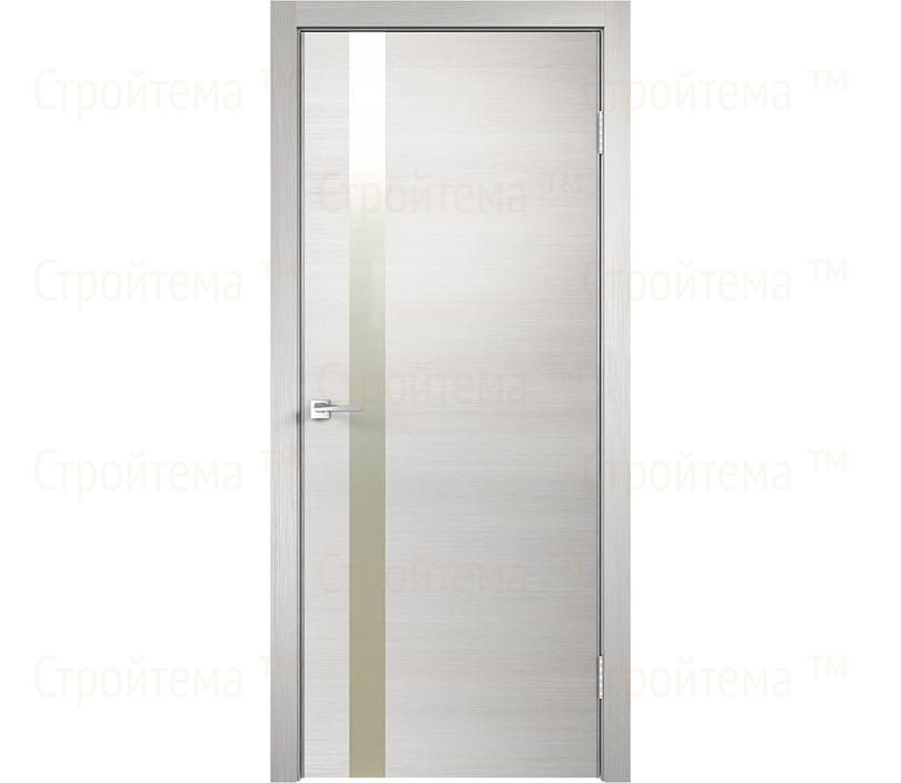 Дверь межкомнатная Dveriline TECHNO Z1 Дуб белый поперечный/Зеркало матированное