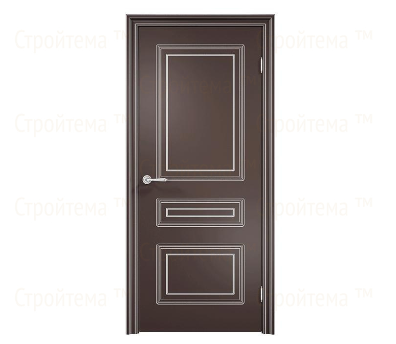 Дверь межкомнатная глухая Милан ДГ3 с патиной коричневая