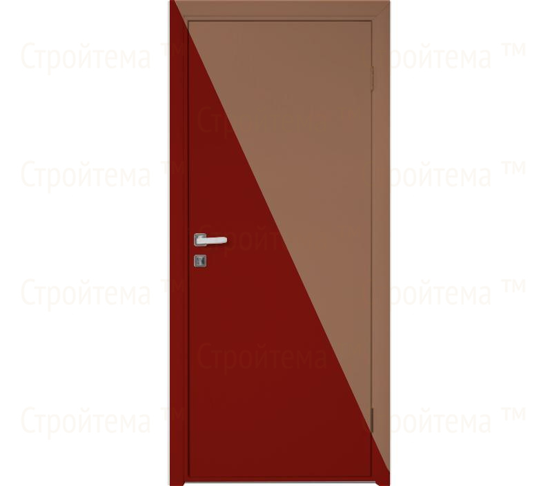 Влагостойкая дверь ПВХ EtaDoor гладкая двухцветная одностворчатая с ПВХ кромкой
