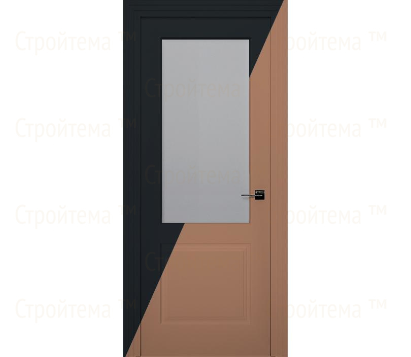 Дверь межкомнатная со стеклом Римини ДО2 двухцветная