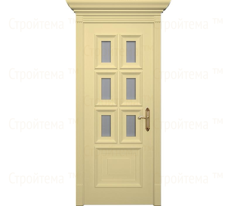 Дверь межкомнатная со стеклом Неаполь ДО1 ванильная