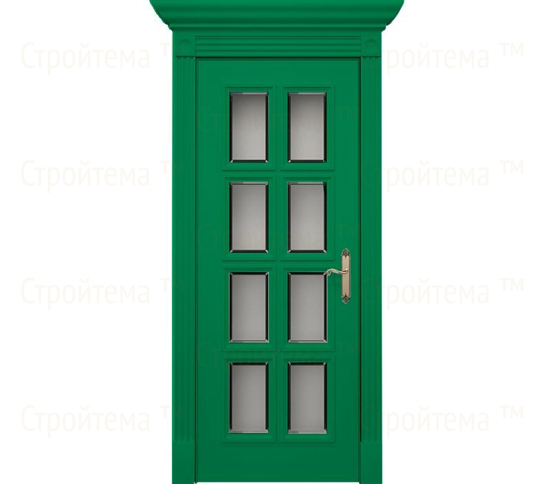 Дверь межкомнатная со стеклом Монца ДО1 зеленая