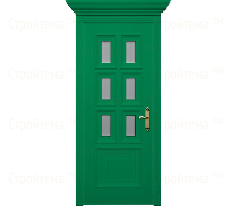 Дверь межкомнатная со стеклом Неаполь ДО1 зеленая