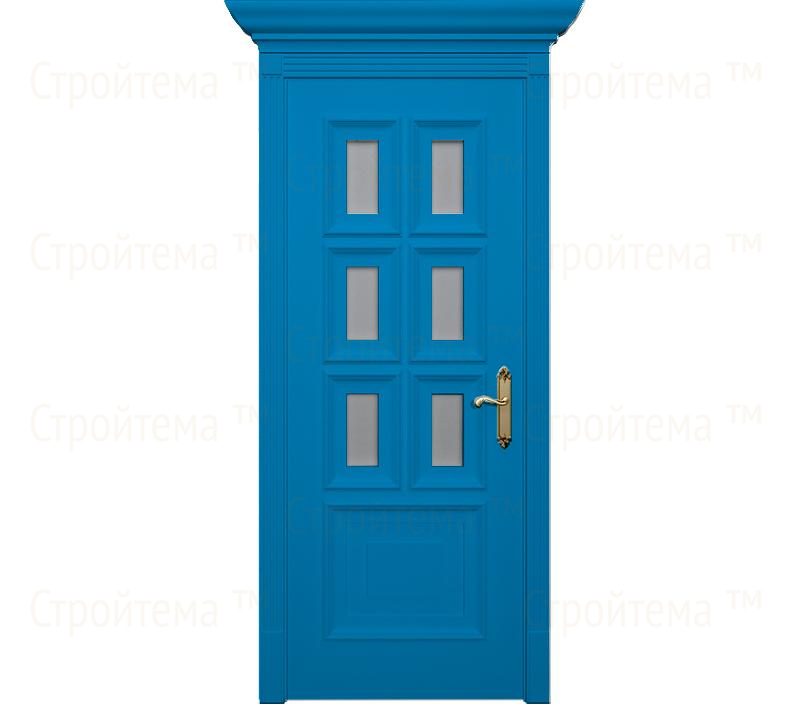 Дверь межкомнатная со стеклом Неаполь ДО1 голубая