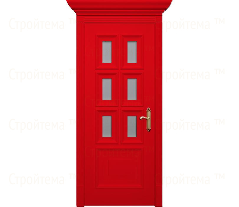 Дверь межкомнатная со стеклом Неаполь ДО1 красная